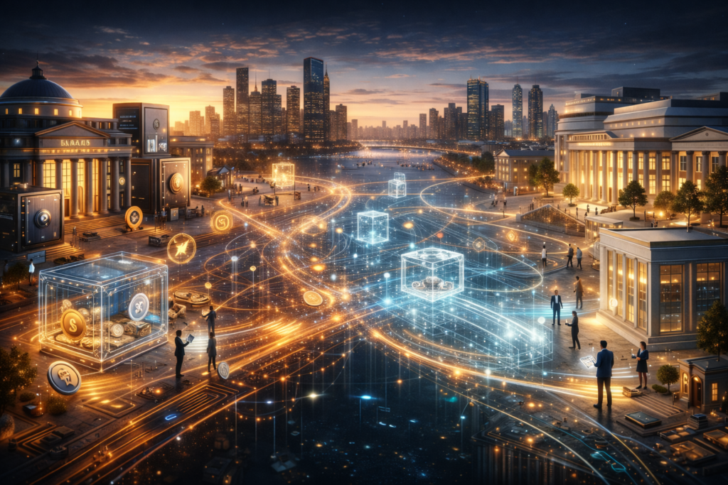 ecossistema monetario hibrido stablecoins