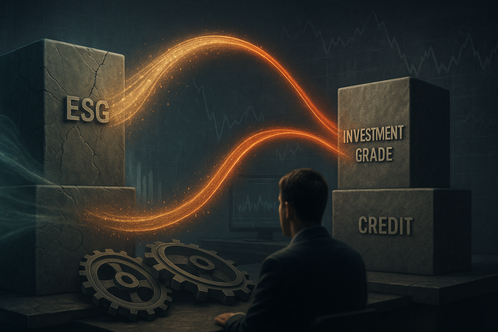 Balança conceitual comparando maior rendimento e maior risco em ETFs de crédito