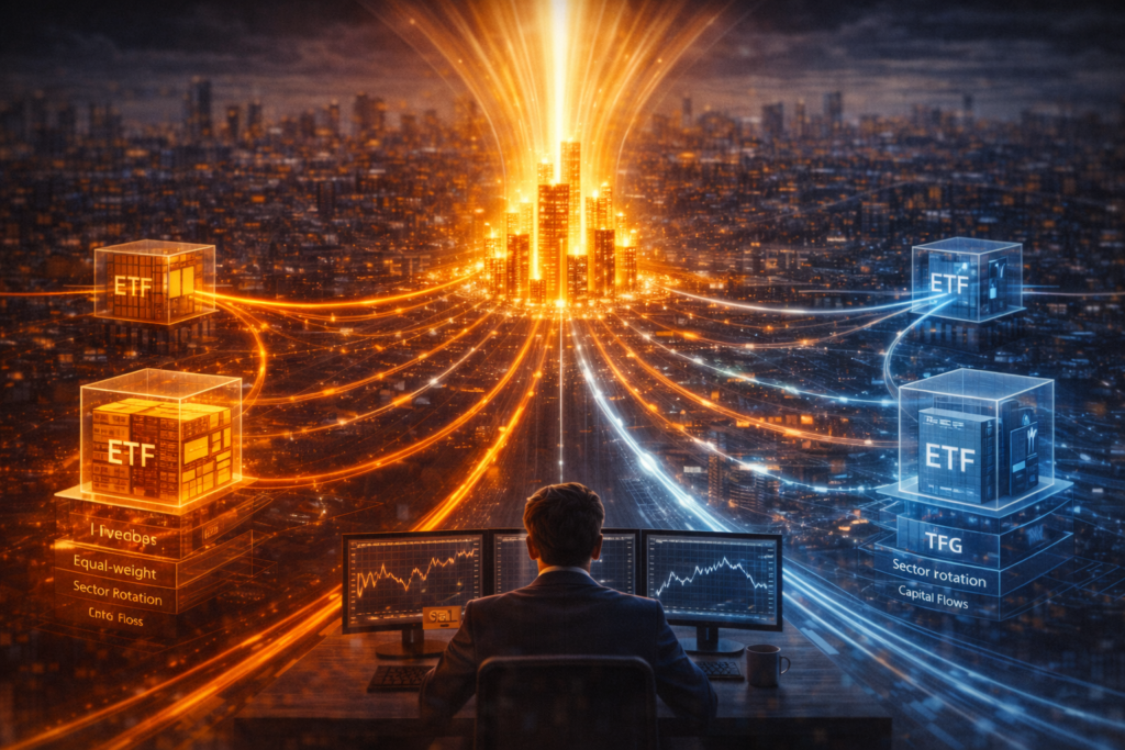 concentracao megacaps ia fluxo equal weight rotacao como reduzir fragilidade