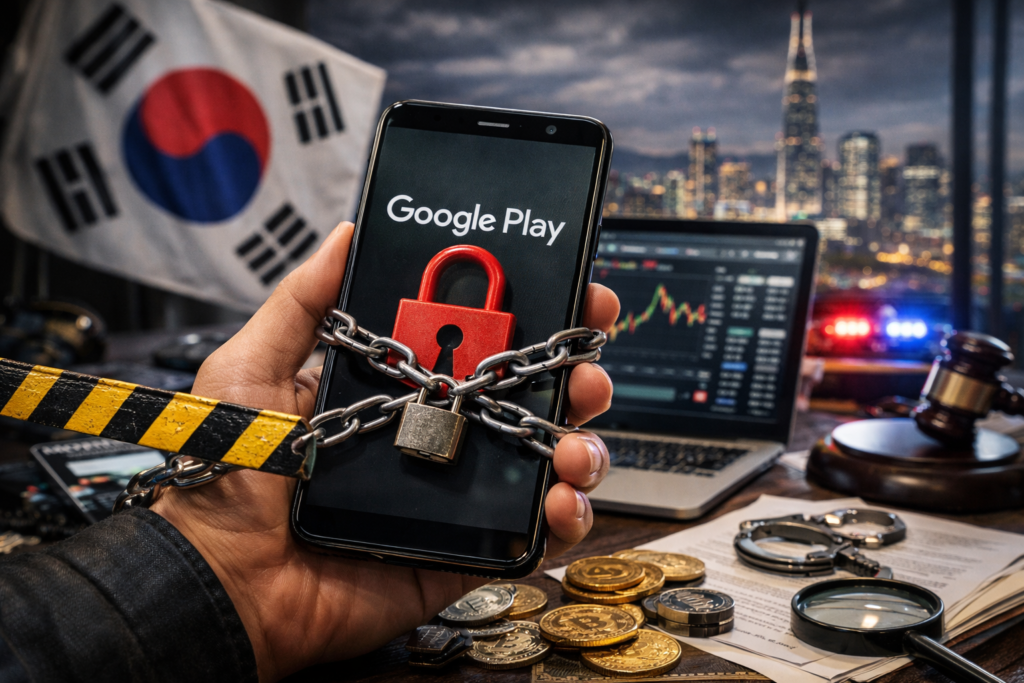 Google Play na Coreia do Sul bloqueia apps de exchanges não registradas: como a regulação fecha o canal de distribuição coreia google play bloqueio exchanges.