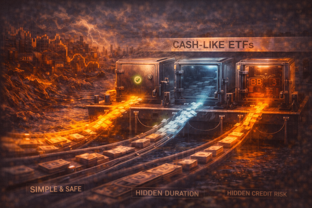 ETFs “cash-like” em 2026: por que o dinheiro estaciona em ultra-short/money market e como não cair em duration ou crédito disfarçados covered call etfs em alta renda upside capado mito protecao retorno total