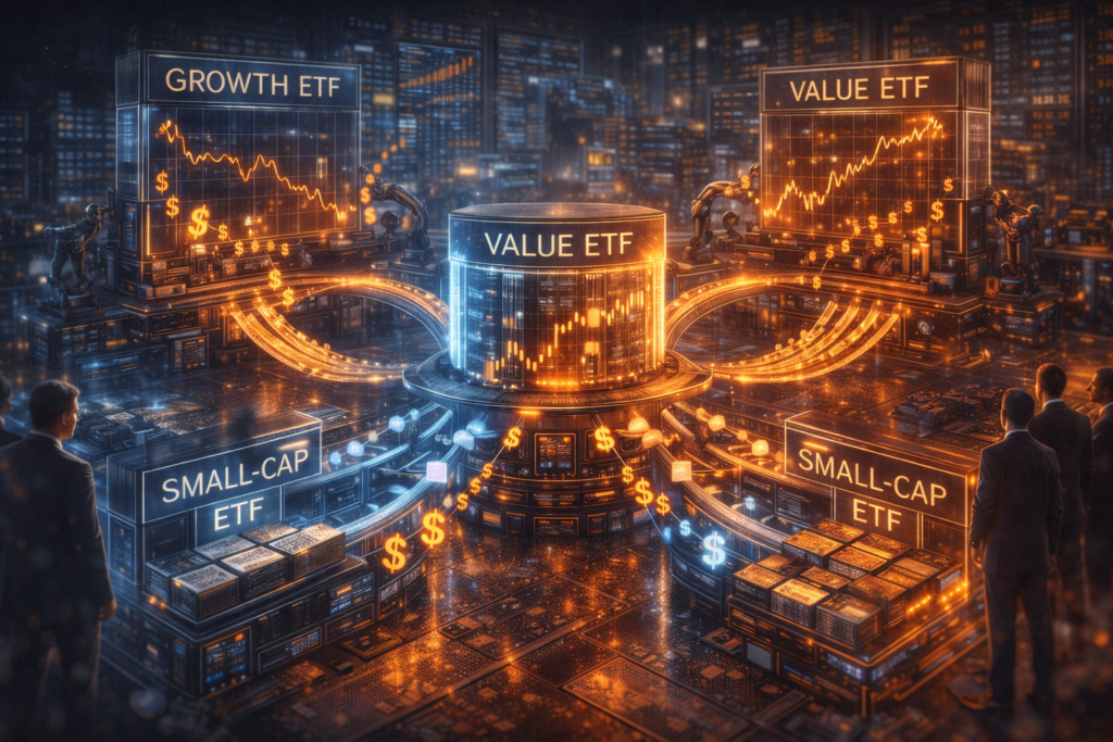 fluxo etfs small caps rotacao value hub liquidez spread reconstituicao