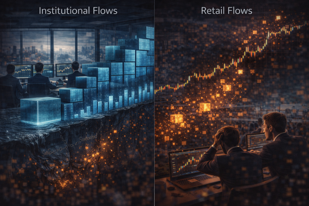 fluxo institucional etfs sinais volume spread horario varejo atrasado