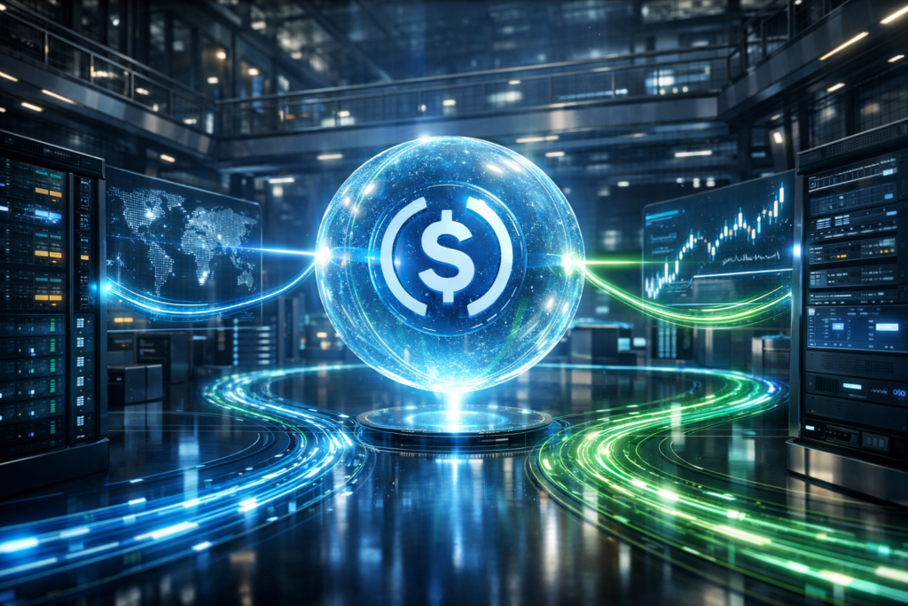 Visa amplia settlement com USDC nos EUA e aproxima stablecoin de uso infraestrutural visa settlement usdc eua rails.